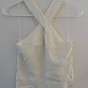 Entro Cream Cross-Back Crop Top